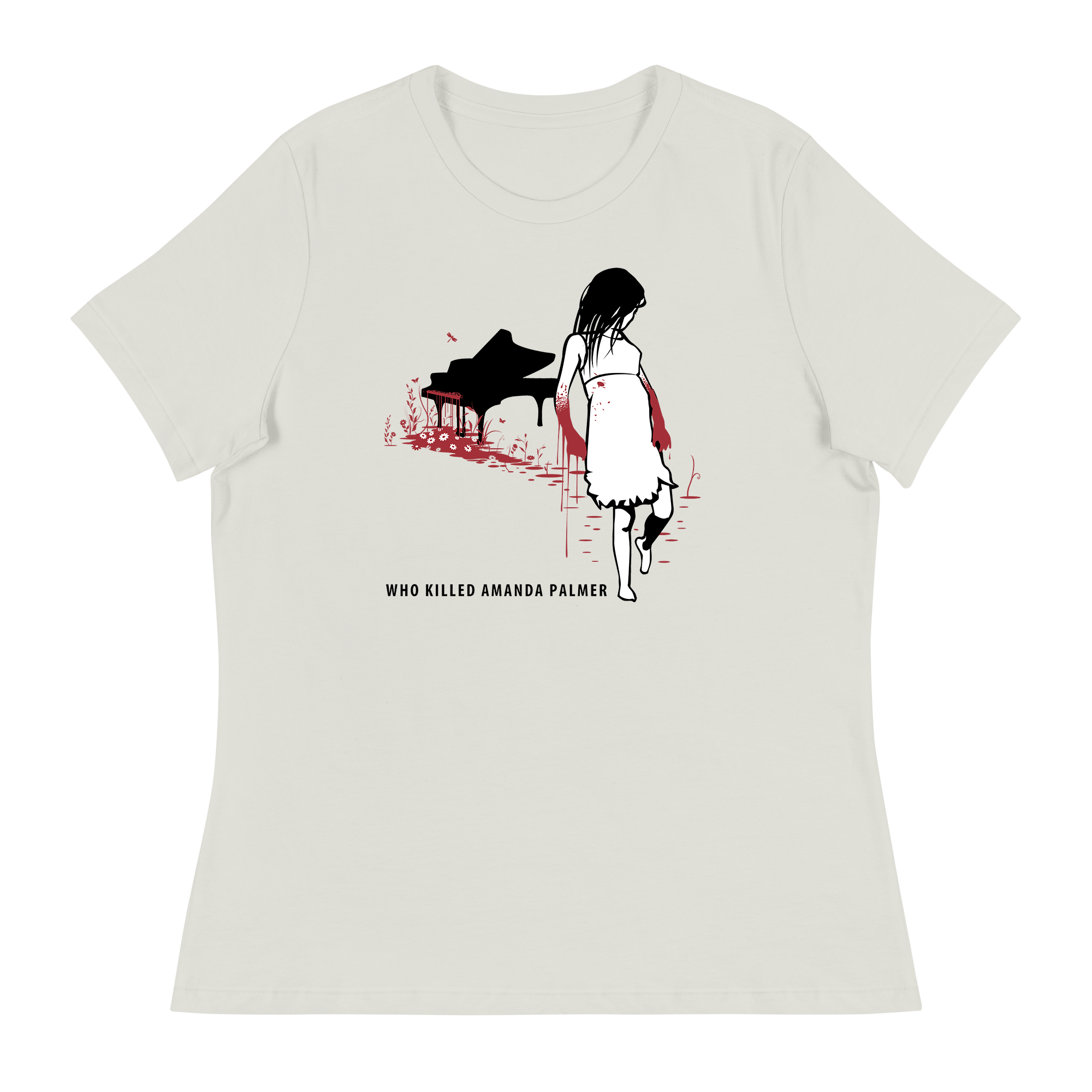 Who Killed Amanda Palmer: Bloody Pianist Girl T-Shirt (Fitted Cut)
